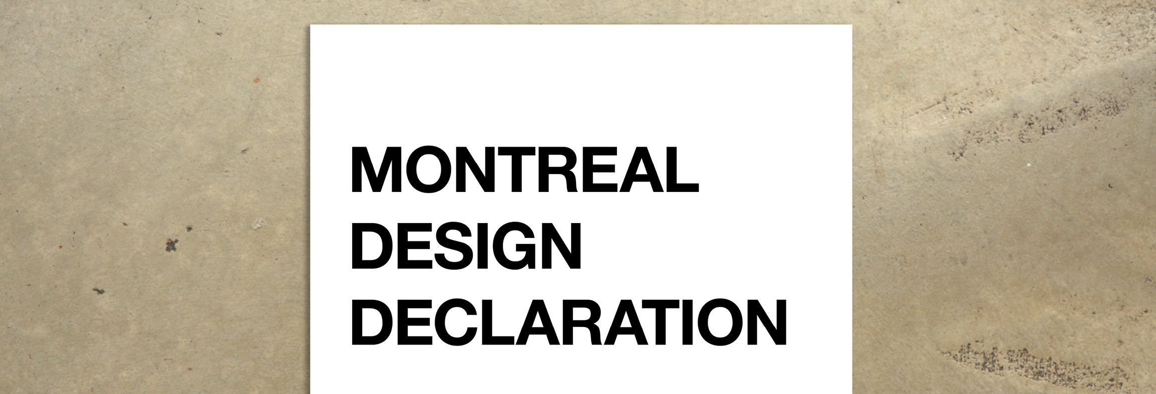Montreal Design Declaration 2017