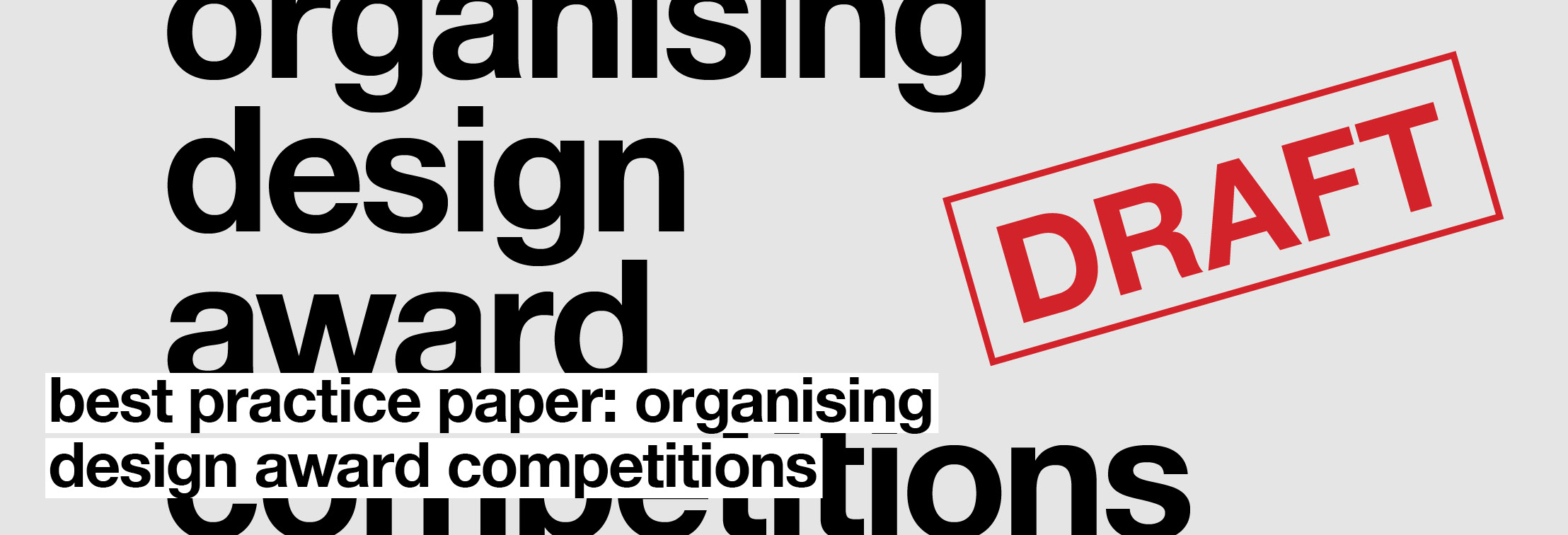 Organising Design Award Competitions